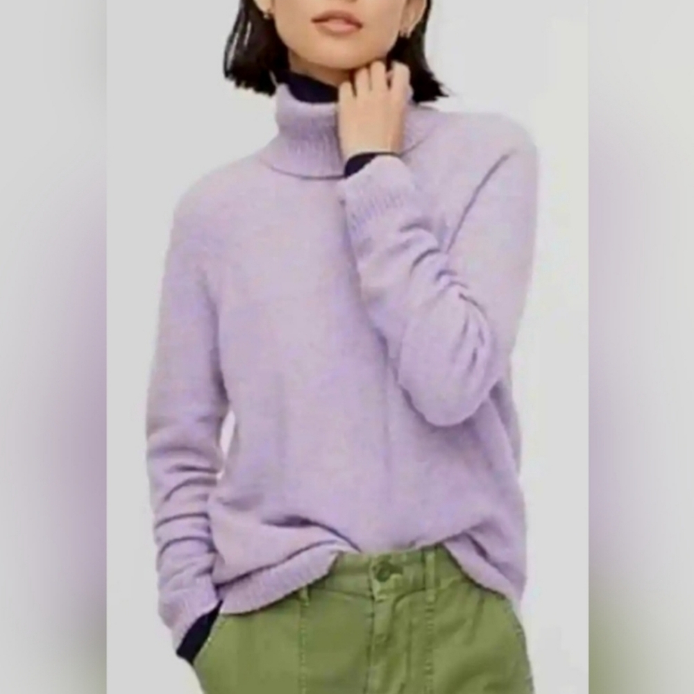 J.Crew Women's Wool Alpaca Blend Turtleneck Sweater Lilac/Lavender XS